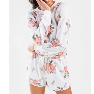 Alya Francesca's Girls Size 14 Ginger Floral Crew Neck Sweatshirt White Pink